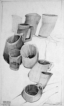 Drawing titled "Tazas" by Andrew White, Original Artwork