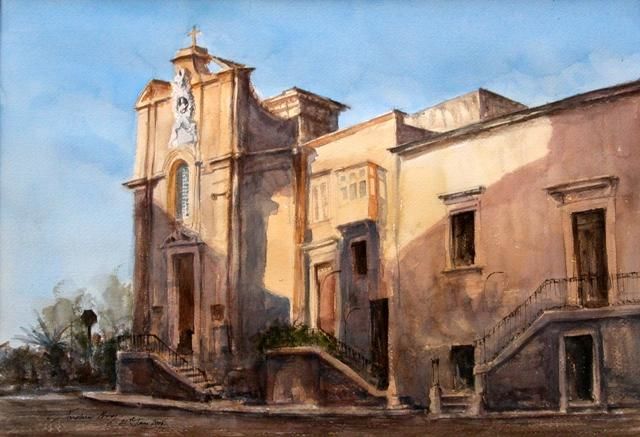 Pintura titulada "Victory Church, Val…" por Andrew Borg, Obra de arte original