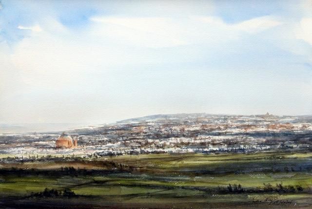 Painting titled "Mosta Landscape, Ma…" by Andrew Borg, Original Artwork