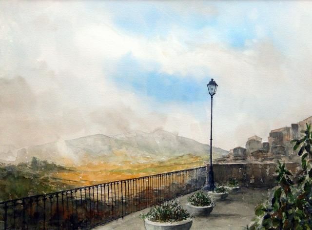 Painting titled "Gangi, Sicily" by Andrew Borg, Original Artwork