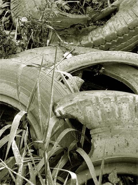 Photography titled "Tyres (scrapyard se…" by Andrew Dokoupil, Original Artwork