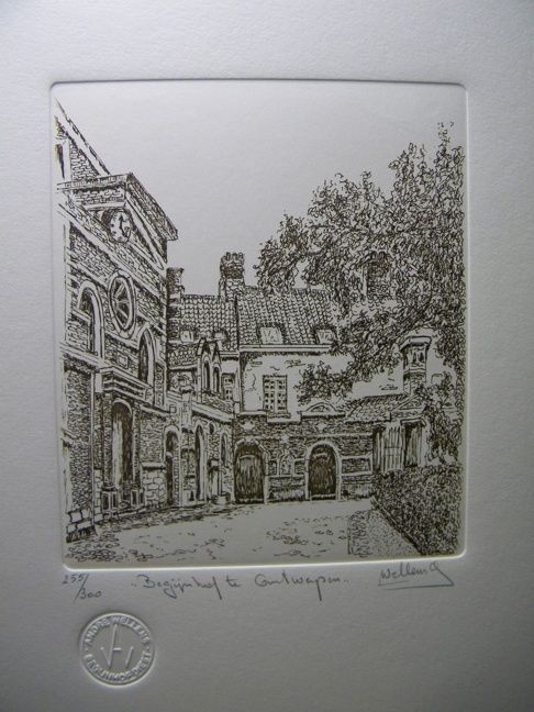 Drawing titled "begijnhof" by Andre Wellens, Original Artwork, Other