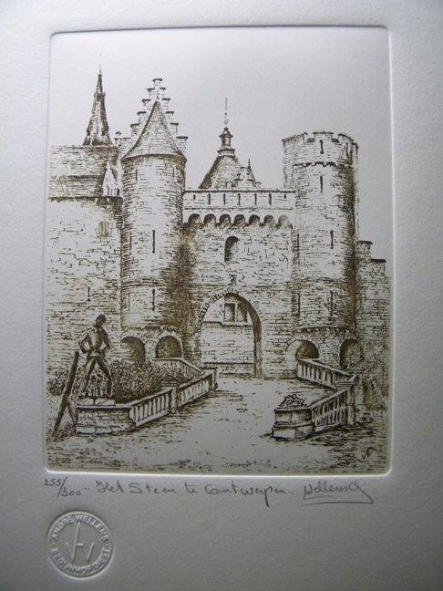 Desenho intitulada "Het steen" por Andre Wellens, Obras de arte originais