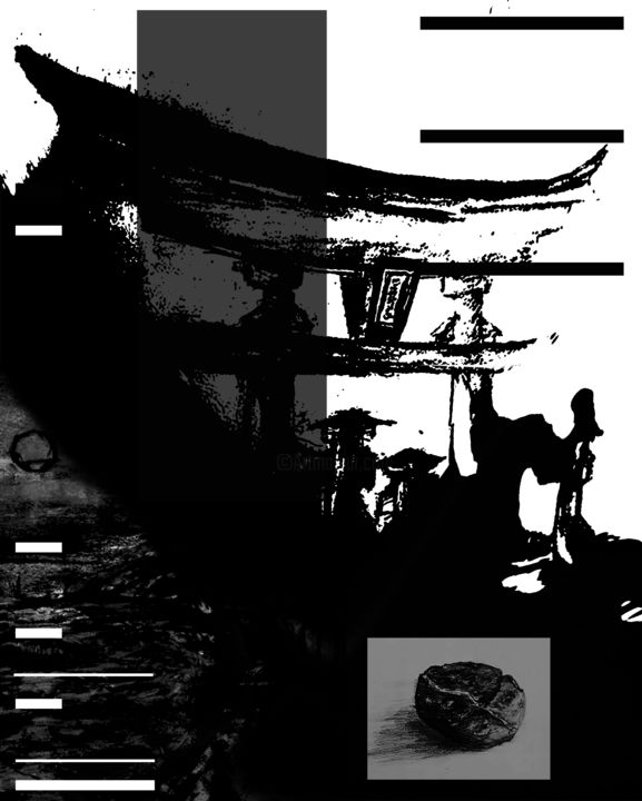 Digitale Kunst mit dem Titel "月 / 日" von Andrew Hanzhuo Zhang, Original-Kunstwerk, 2D digitale Arbeit