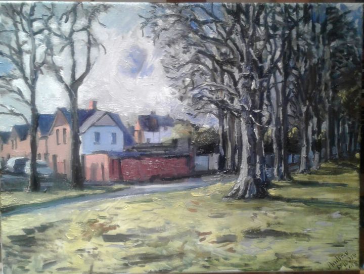 Schilderij getiteld "Herbert Park, Dublin" door Andrew Moore, Origineel Kunstwerk, Olie