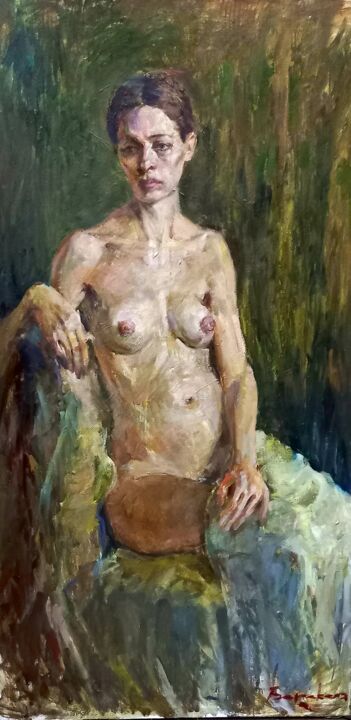 Картина под названием "Dreaming woman" - Andrey Berekelia, Подлинное произведение искусства, Масло