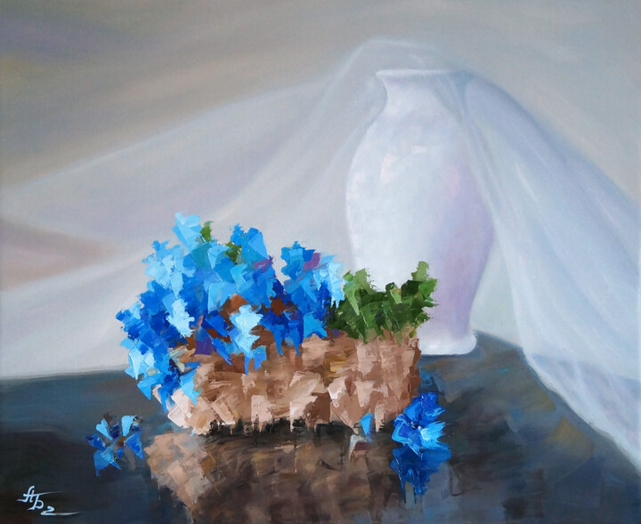 Картина под названием "Still life 14" - Андрей Блинов, Подлинное произведение искусства, Масло Установлен на Деревянная рама…