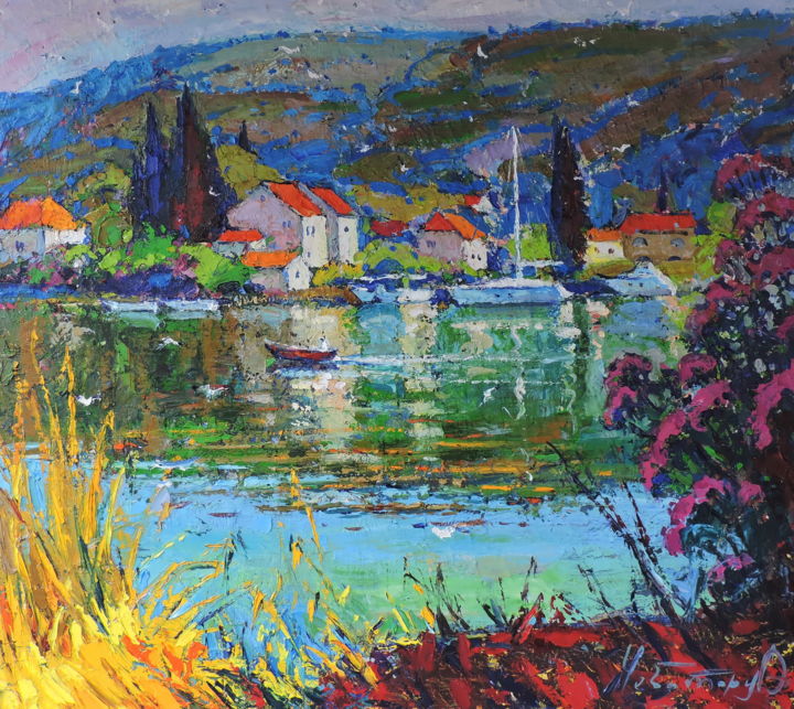 Painting titled "Croatia. Dubrovnik." by Andrey Chebotaru, Original Artwork, Oil