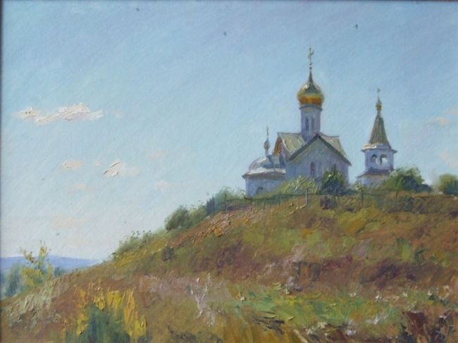 Painting titled "Temple on the Mount…" by Andrey Gorodnichev, Original Artwork