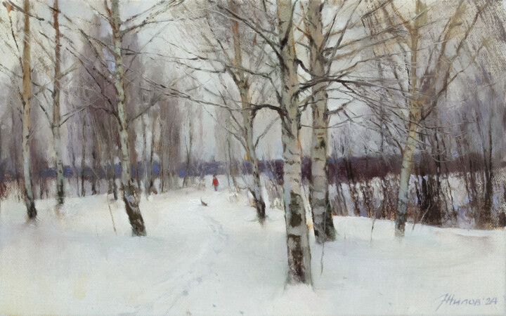 Malarstwo zatytułowany „В январе” autorstwa Андрей Жилов, Oryginalna praca, Olej