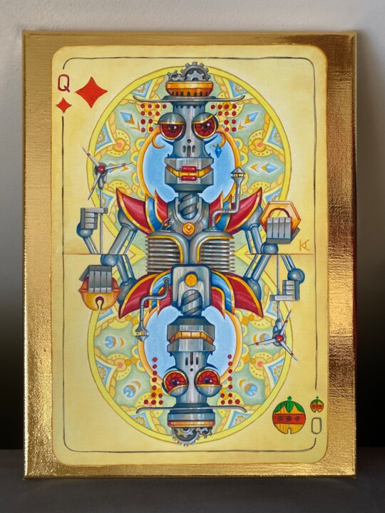 Painting titled "Queen of Diamonds" by Andrey Klenin, Original Artwork, Oil