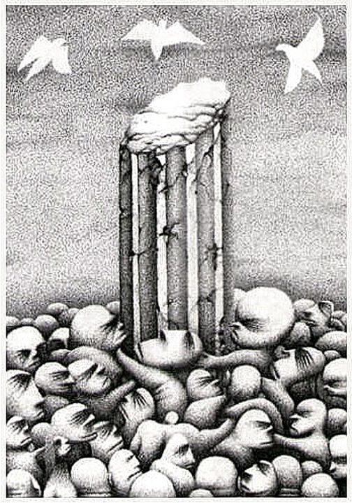 Desenho intitulada "#9" por Andrey Miroshnichenko, Obras de arte originais, Caneta de gel