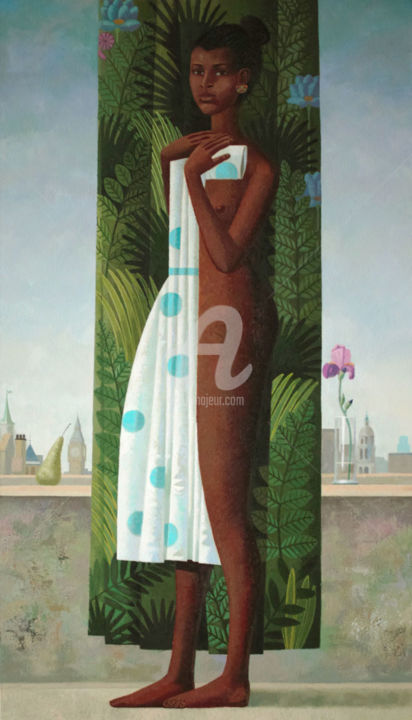 Pintura intitulada "African Venus" por Andrey Simakov, Obras de arte originais, Óleo