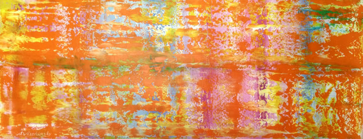 Painting titled "Summer heat 40x100x…" by Andrey Visokinsky, Original Artwork, Acrylic