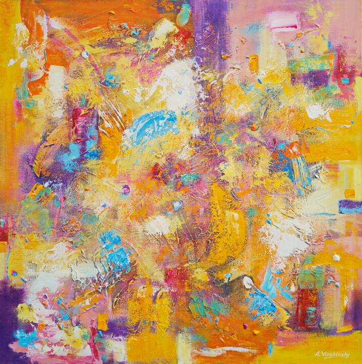 Painting titled "Palette of Feelings…" by Andrey Visokinsky, Original Artwork, Acrylic Mounted on Wood Stretcher frame