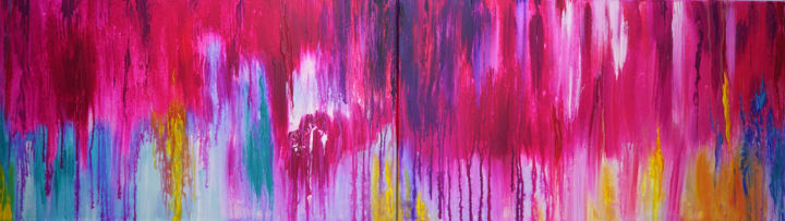 Painting titled "Rain after the fest…" by Andrey Visokinsky, Original Artwork, Acrylic Mounted on Wood Stretcher frame