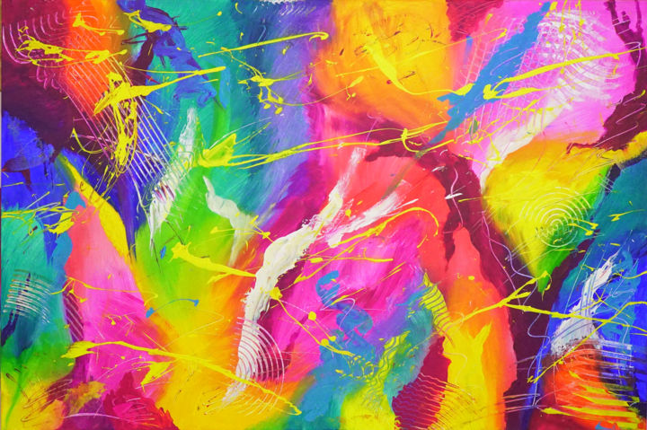 绘画 标题为“Bright colors 80x12…” 由Andrey Visokinsky, 原创艺术品, 丙烯