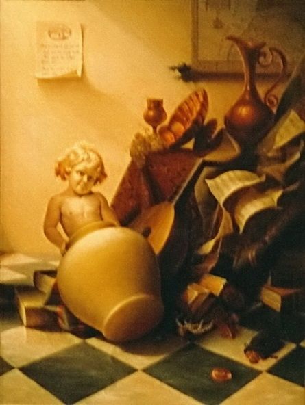 Картина под названием "Чертёнок" - Andrey Voynevich, Подлинное произведение искусства, Масло