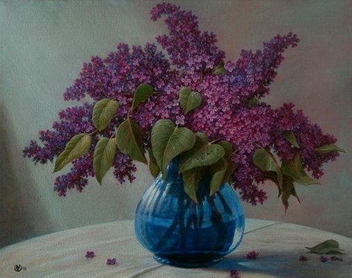 Картина под названием "Lilac from Zagreb…" - Andrey Voynevich, Подлинное произведение искусства, Масло