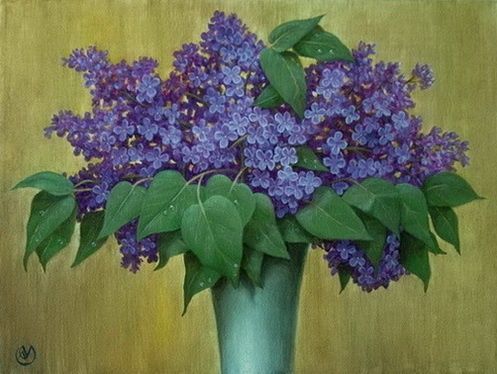 Картина под названием "Lilacs "Fresh"    С…" - Andrey Voynevich, Подлинное произведение искусства, Масло