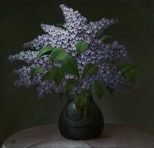 Картина под названием "Lilacs "Mystic"  Си…" - Andrey Voynevich, Подлинное произведение искусства, Другой