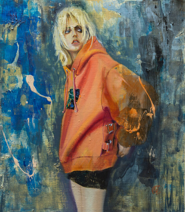 Pittura intitolato "Взгляд назад." da Андрей Яковлев, Opera d'arte originale, Olio