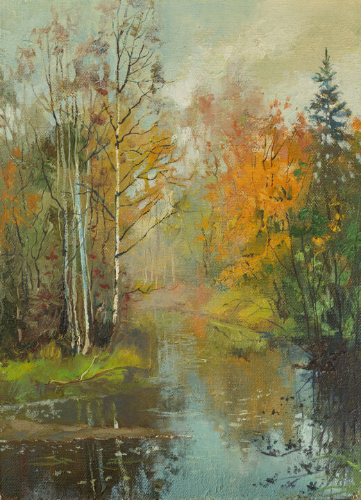 Painting titled "Старый осенний этюд" by Андрей Яковлев, Original Artwork, Oil