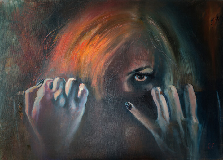 Картина под названием "Беда пришла." - Андрей Яковлев, Подлинное произведение искусства, Масло