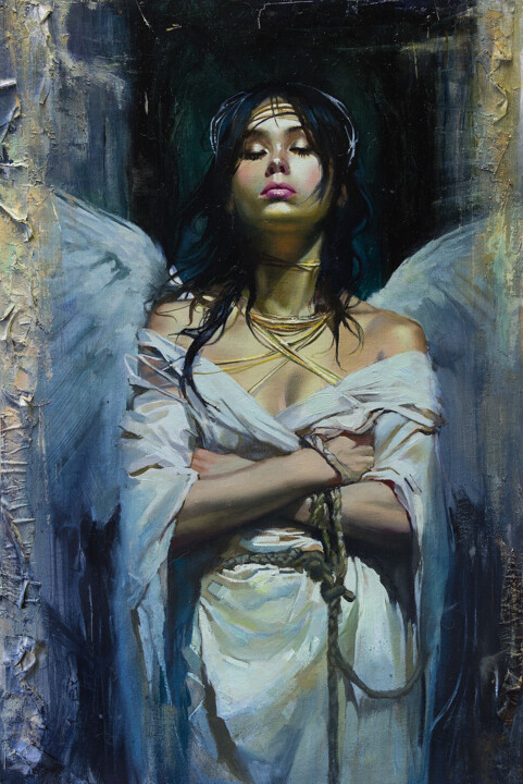 Картина под названием "Крылья, которые нра…" - Андрей Яковлев, Подлинное произведение искусства, Масло