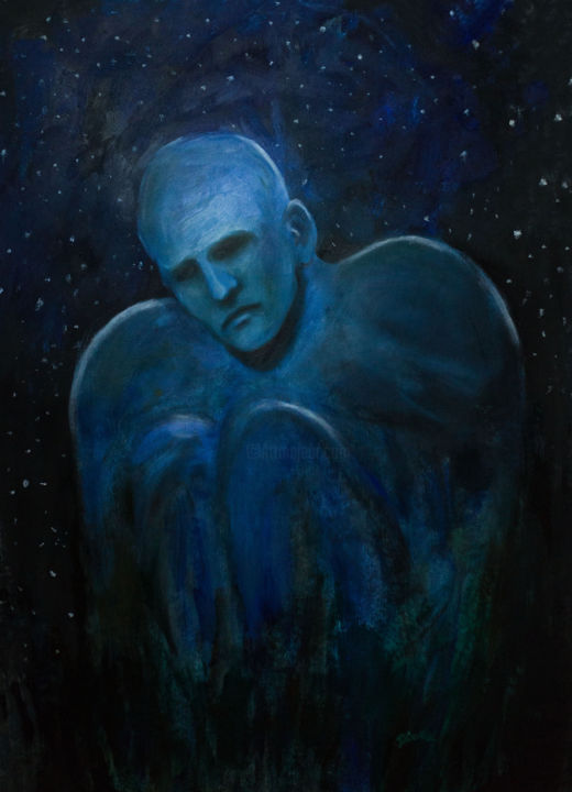 Картина под названием "На земле" - Андрей Аверин, Подлинное произведение искусства, Масло