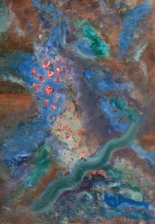 Painting titled "Cosmic Dance" by Andriette Chrisoleen, Original Artwork, Oil