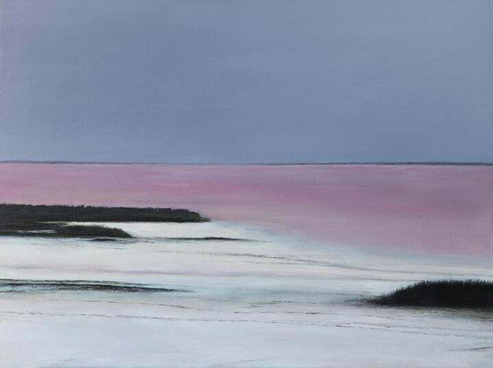 Картина под названием "Pink lake" - Andrii Bryzhak, Подлинное произведение искусства, Масло
