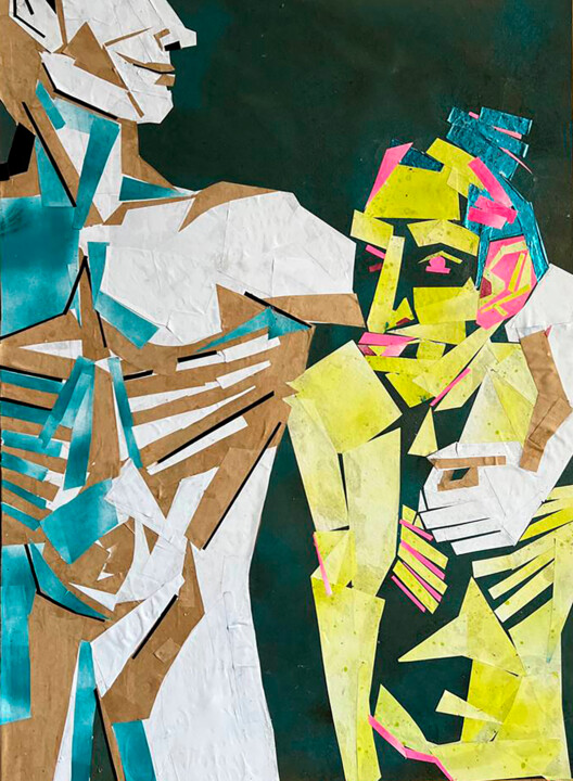 Collages titulada "World had fallen" por Andrii Davydenko, Obra de arte original, Collages Montado en Bastidor de camilla de…