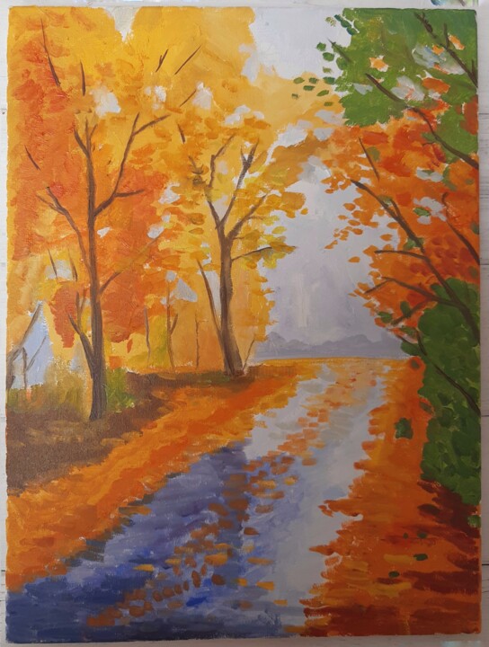 Картина под названием "Fall" - Andrii Stadnyk, Подлинное произведение искусства, Масло