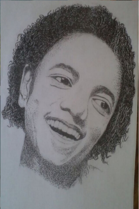 Drawing titled "Wiz Khalifa" by Andriy Honchar, Original Artwork, Gel pen