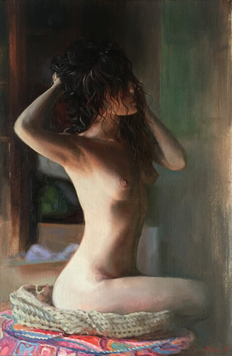 Painting titled "Figure" by Andriy Markiv, Original Artwork, Oil