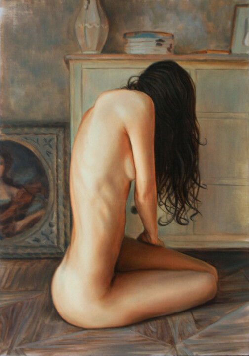 Painting titled "Figure,soft" by Andriy Markiv, Original Artwork, Oil