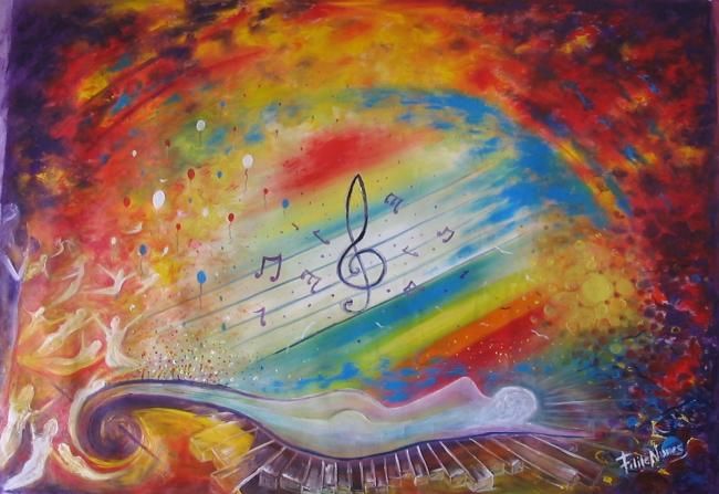 Painting titled "Musica , Sol" by Filipe Nunes, Original Artwork