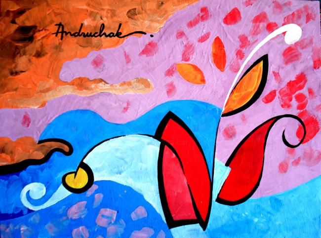 Pintura intitulada "andruchak - folhas" por Andruchak, Obras de arte originais