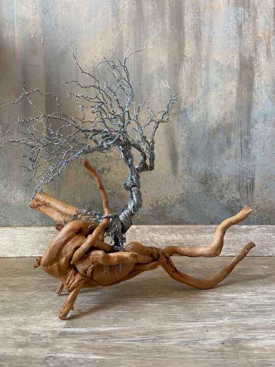 Sculpture intitulée "Arbre 1" par Andruscara Ra, Œuvre d'art originale, Fil de fer