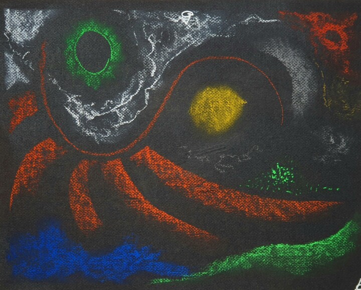 Painting titled "Cosmogonicas" by Andrzej Szkandera, Original Artwork, Pastel