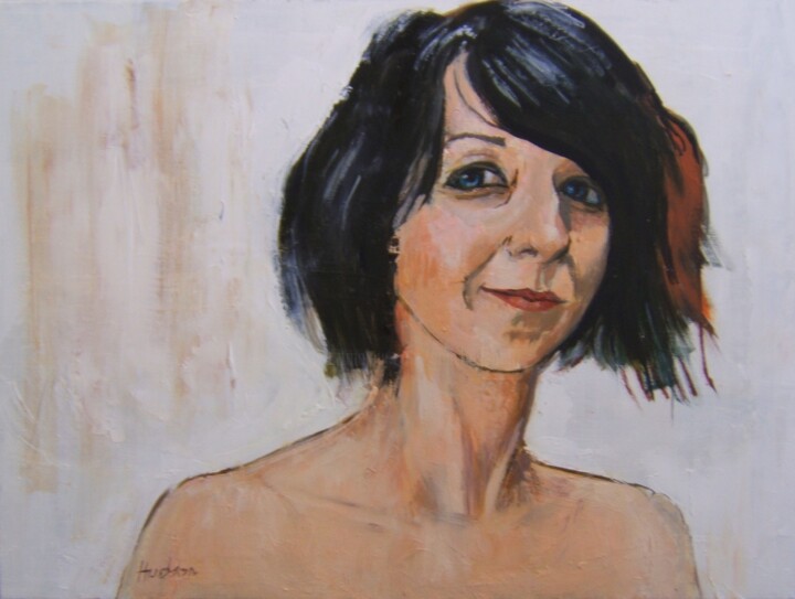 Malerei mit dem Titel "Nathalie ma coiffeu…" von Andy Hudson, Original-Kunstwerk, Öl