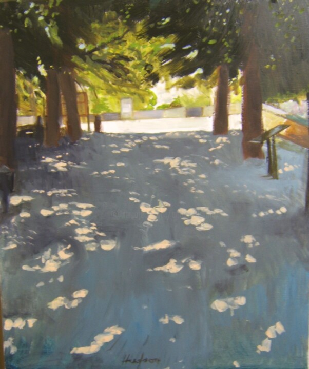 Painting titled "Place du Château en…" by Andy Hudson, Original Artwork, Oil