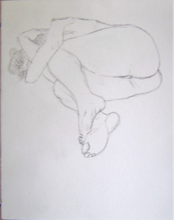 Drawing titled "Aïssa - foetus" by Andy Hudson, Original Artwork, Pencil