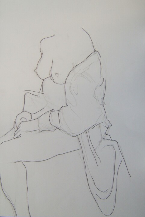 Drawing titled "Partially draped to…" by Andy Hudson, Original Artwork, Pencil
