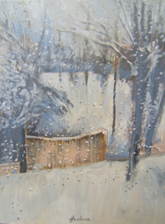 Pittura intitolato "View from a rain-sp…" da Andy Hudson, Opera d'arte originale, Olio Montato su Telaio per barella in legno