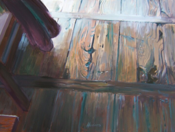 Painting titled "le parquet -2" by Andy Hudson, Original Artwork, Oil Mounted on Wood Stretcher frame
