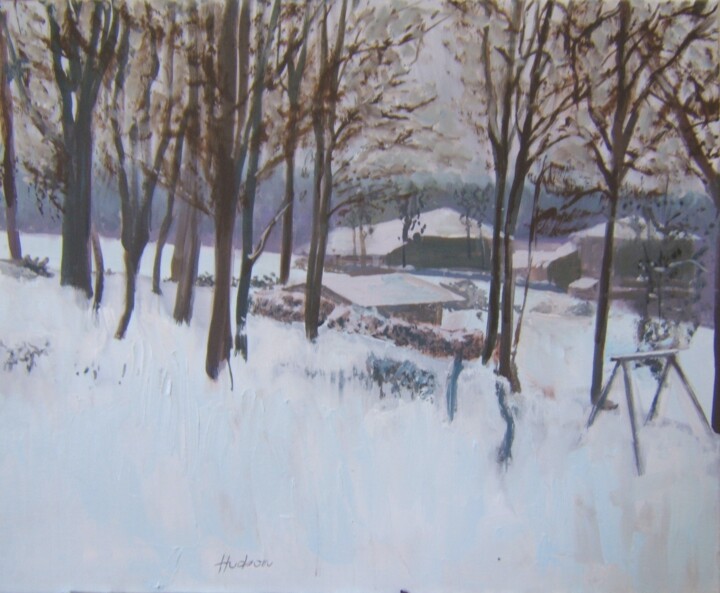 绘画 标题为“winter landscape -2” 由Andy Hudson, 原创艺术品, 油 安装在木质担架架上