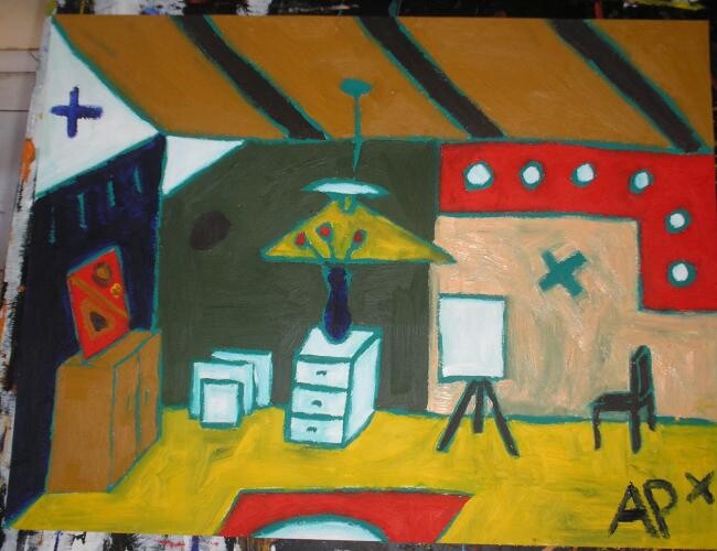 Painting titled "interieur" by Andy Pilgrimm, Original Artwork