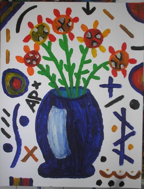 Schilderij getiteld "bouquet de fleurs" door Andy Pilgrimm, Origineel Kunstwerk